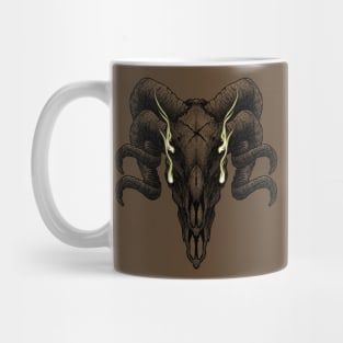 ram skull illustration Mug